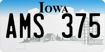 IA license plate AMS375