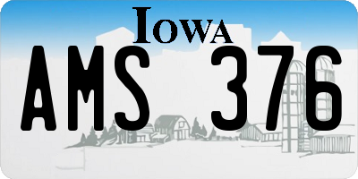 IA license plate AMS376