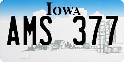 IA license plate AMS377
