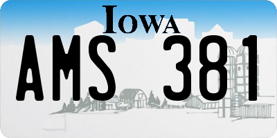 IA license plate AMS381