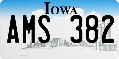 IA license plate AMS382