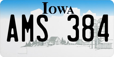 IA license plate AMS384