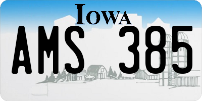 IA license plate AMS385
