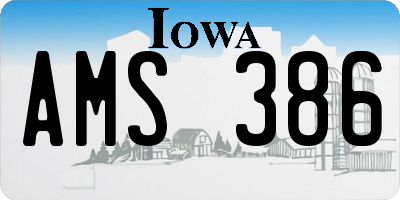IA license plate AMS386