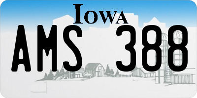 IA license plate AMS388