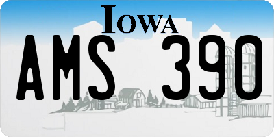 IA license plate AMS390