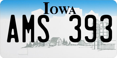 IA license plate AMS393