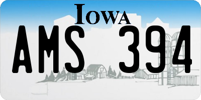IA license plate AMS394