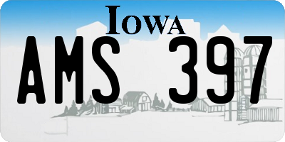 IA license plate AMS397