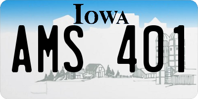 IA license plate AMS401