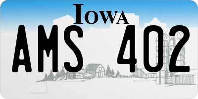 IA license plate AMS402