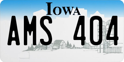 IA license plate AMS404