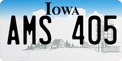 IA license plate AMS405