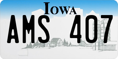 IA license plate AMS407