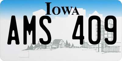 IA license plate AMS409