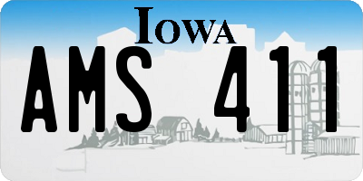 IA license plate AMS411