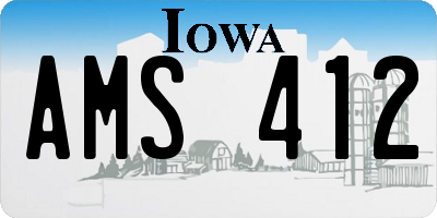 IA license plate AMS412