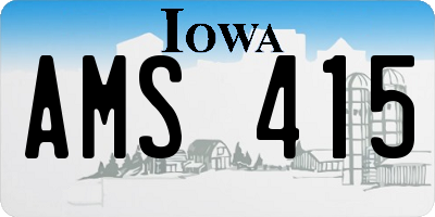IA license plate AMS415