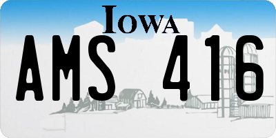 IA license plate AMS416