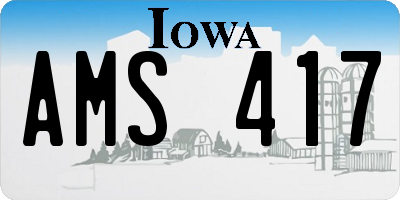 IA license plate AMS417
