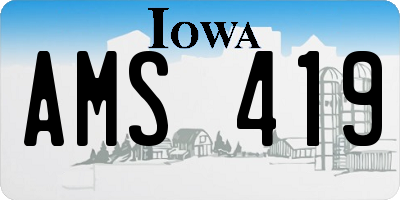 IA license plate AMS419