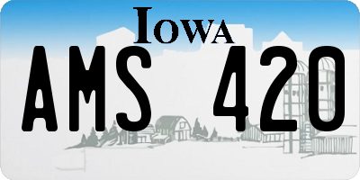 IA license plate AMS420