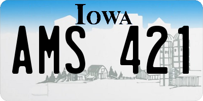 IA license plate AMS421