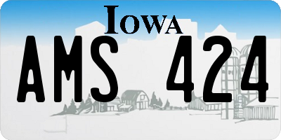 IA license plate AMS424