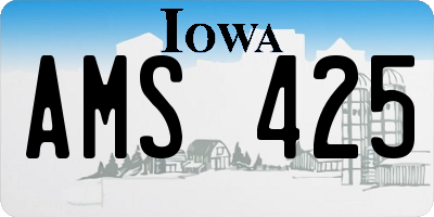 IA license plate AMS425