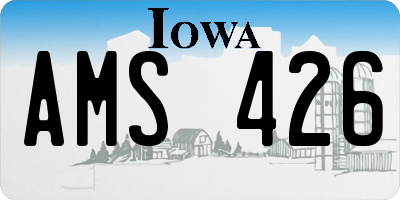IA license plate AMS426