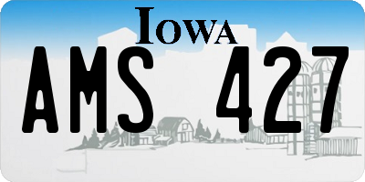 IA license plate AMS427