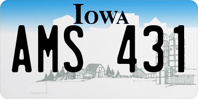 IA license plate AMS431