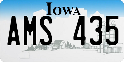 IA license plate AMS435