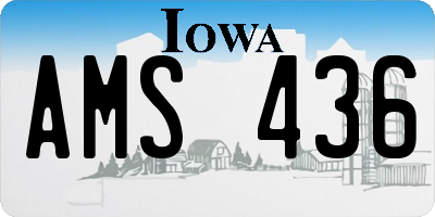 IA license plate AMS436