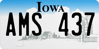 IA license plate AMS437