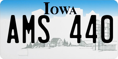 IA license plate AMS440