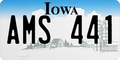 IA license plate AMS441