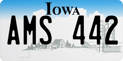IA license plate AMS442