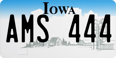 IA license plate AMS444