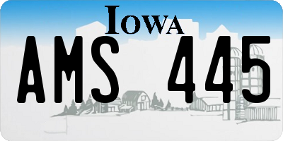IA license plate AMS445