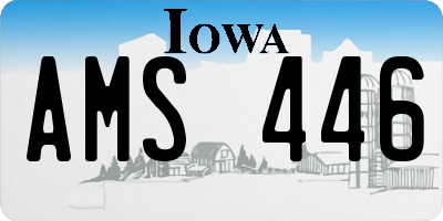 IA license plate AMS446