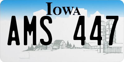 IA license plate AMS447