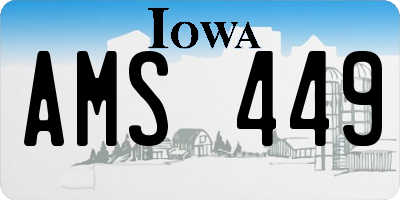 IA license plate AMS449
