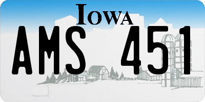 IA license plate AMS451