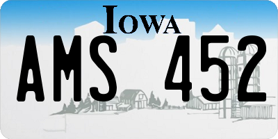 IA license plate AMS452