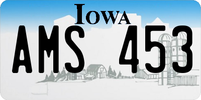 IA license plate AMS453
