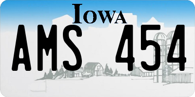 IA license plate AMS454