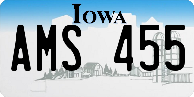IA license plate AMS455