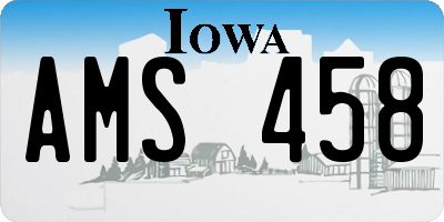 IA license plate AMS458