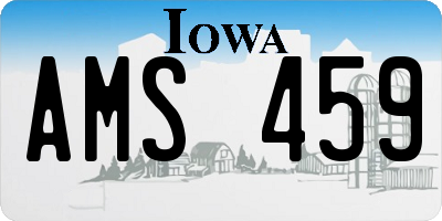 IA license plate AMS459
